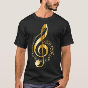 Music Note Gold Treble Clef Symbol T  for T-Shirt