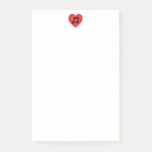 Music Note Heart 4 x 6 Post-it Notes