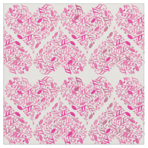 Music Note Heart Fabric