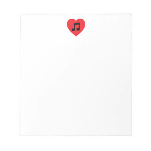 Music Note Heart Notepad