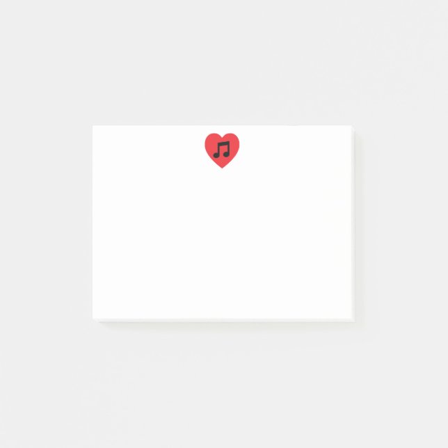 Music Note Heart Post-it Notes (Front)