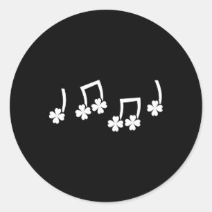 Music Note Irish St Patricks Day Funny Music Teach Classic Round Sticker
