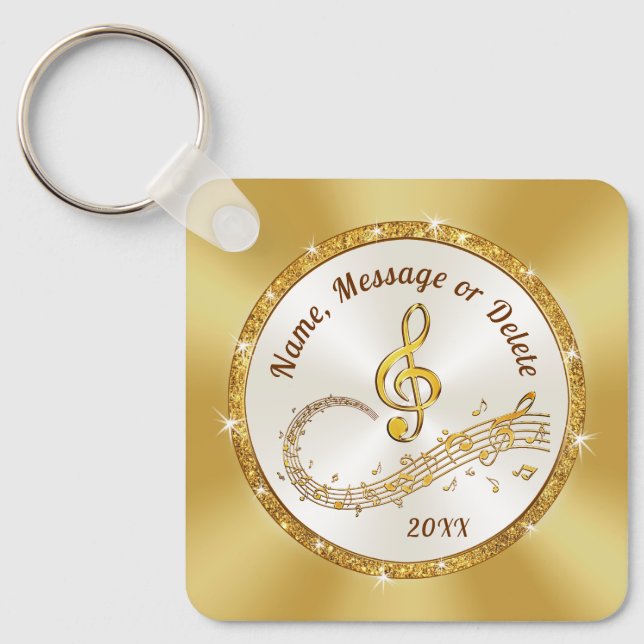 Music Note Keychain BULK or buy One, Customizable (Front)