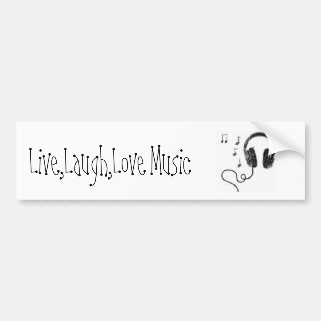 music note, Live,Laugh,Love Music Bumper Sticker (Front)