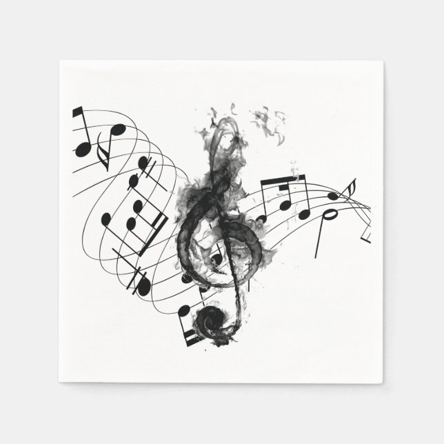 Music Note Luxury black and white Napkin (Front)