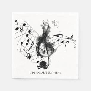 Music Note Luxury black and white Personalized Napkin