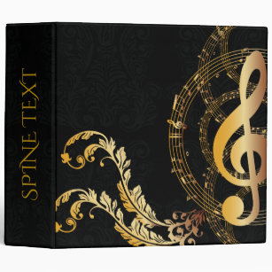Music Note Luxury black gold Binder