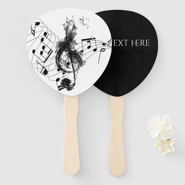 Music Note Luxury design Hand Fan (Front and Back)