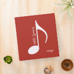 Music Note, Music-Lessons Brick-Red  Binder<br><div class="desc">Brick red background with the word 'music' and graphic musical note... nice and personalized idea to collect your favorite songs, band subjects, music lessons... If you're searching for the perfect gift for a musician, a custom music binder is both thoughtful and incredibly useful. Designed to hold sheet music, lyrics, chord...</div>