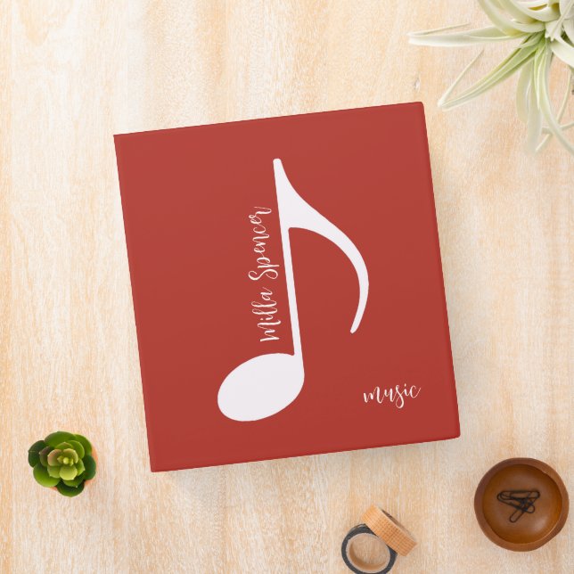 Music Note, Music-Lessons Brick-Red  Binder (In Situ)