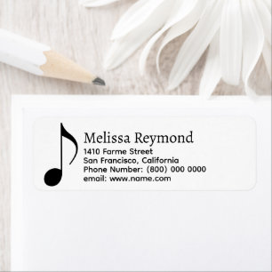 Music Note & Musician Name black and white