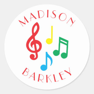 Music Note Musician Teacher Classic Round Sticker