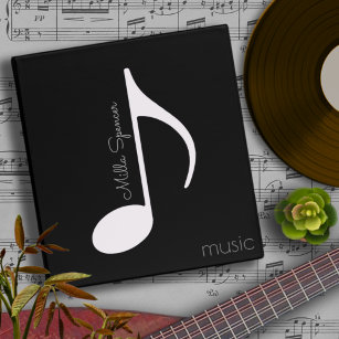 Music Note on Black, Music-Lessons Binder