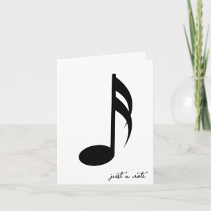 Music Note On White Note Card