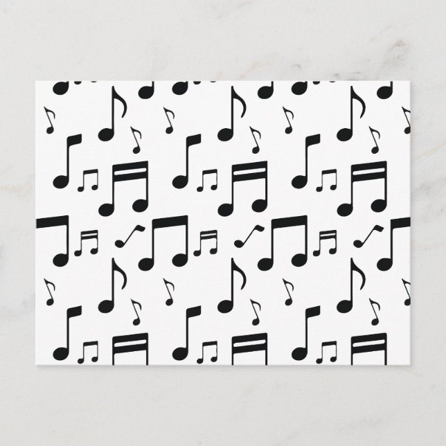 Music note pattern holiday postcard (Front)