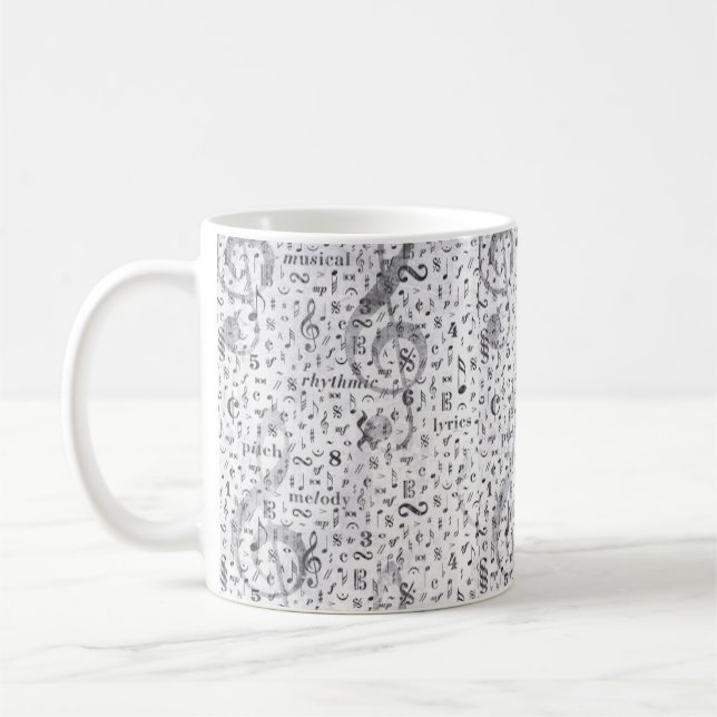 music note Pattern Music piano Theme Mug (Left)