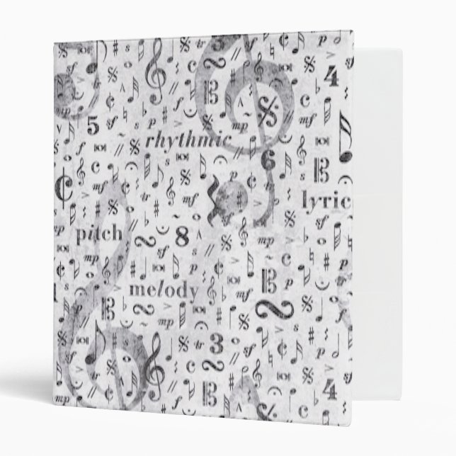 music note Pattern Music Theme Binder (Front/Inside)