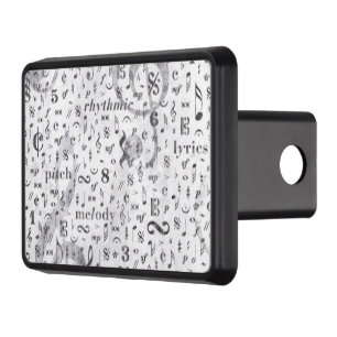 Music Note Pattern Music Theme Ceramic Tile Trailer Hitch Cover
