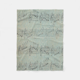 music Note Pattern Music Theme Fleece Blanket