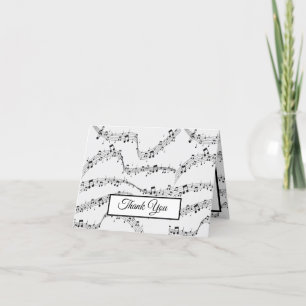 Music Note Pattern Music Theme Musician Thank You Card