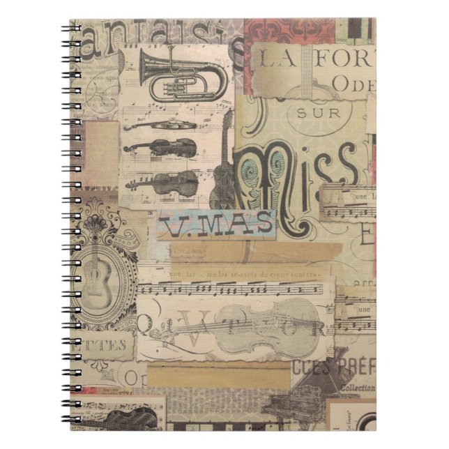 music note Pattern Music Theme Notebook (Front)