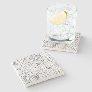 Music Note Pattern Music Theme Stone Coaster