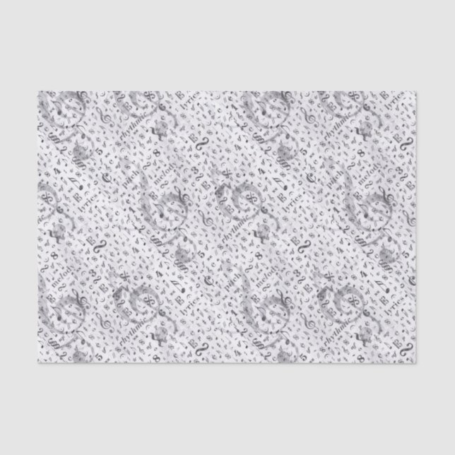 Music Note Pattern Music Theme Tissue Paper (Front)