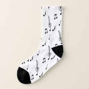 music note Pattern Music Theme Treble Clef  Socks