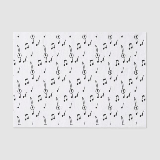 music note Pattern Music Theme Treble Clef  Tissue Paper (Front)