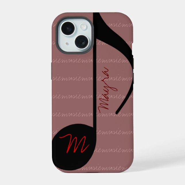 Music Note personalized iPhone 15 Case (Back)