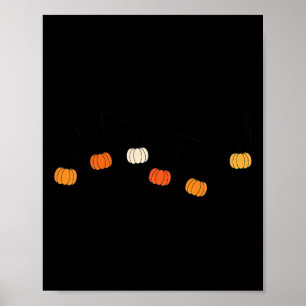 Music Note Pumpkin Fall Music Teacher Halloween Co Poster