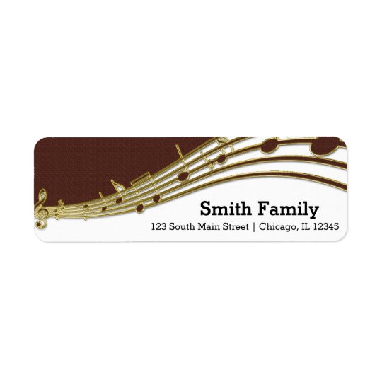 Music note return address label