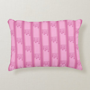 Music Note Striped Accent Pillow