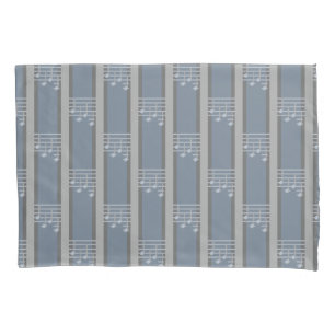 Music Note Striped Pillowcase