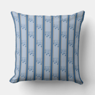 Music Note Striped Throw Pillow