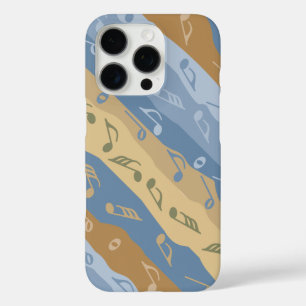 Music Note Stripes Brown And Blue iPhone 16 Pro Case