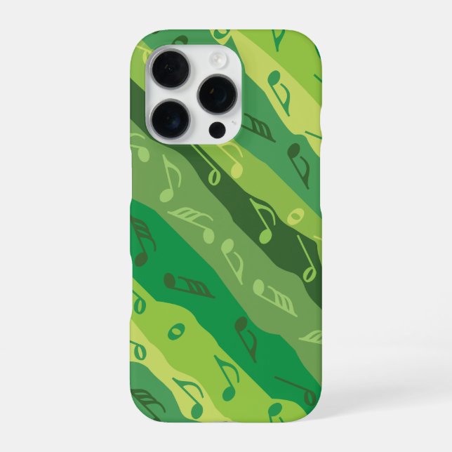 Music Note Stripes Greens iPhone Case (Back)