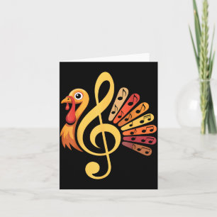 Music Note Symbol Turkey Teacher Fall Thanksgiving Card