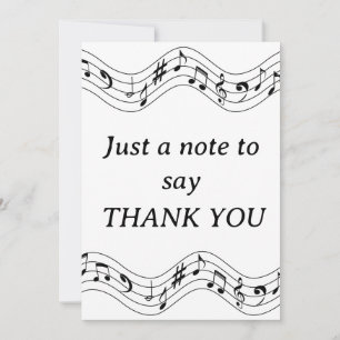 Music note thank you card