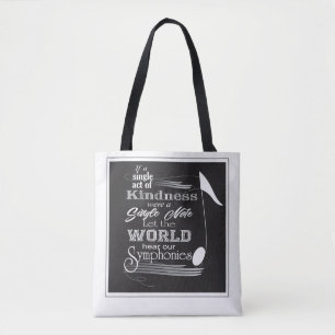 Music note tote bag
