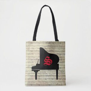 Music Note Tote bag Piano Music Theme