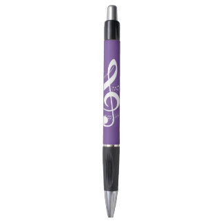 music note violet white 6-pack ballpoint pen
