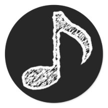 Music Note -White Sticker