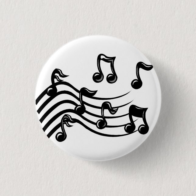 music notes 1 inch round button (Front)