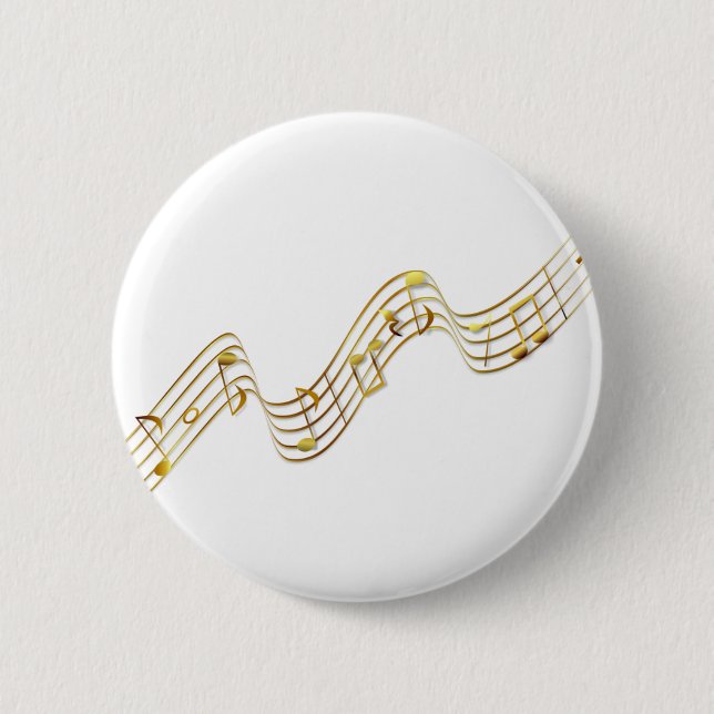 music notes 2 inch round button (Front)