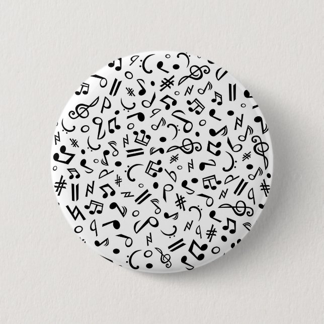 music notes 2 inch round button (Front)