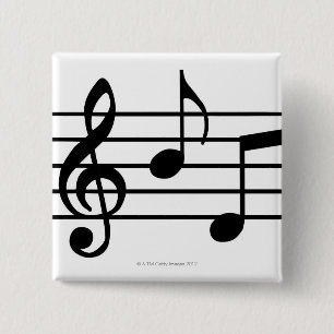 Music Notes 2 Inch Square Button