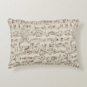 Music notes accent pillow