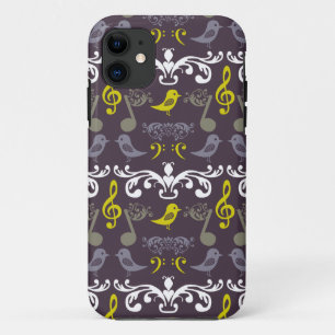 Music Notes and Birds iPhone 11 Case