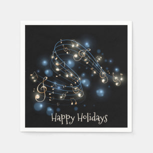 Music Notes and Christmas Lights  Napkin